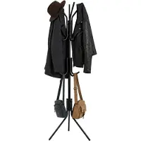 Jeemsie Kapstok Staand – Kledingrek met 12 Haken – Hoogte 172 cm – Staande Kapstok Metaal – Vrijstaande Kapstok – Zwart – Voor Hal, Slaapkamer en Kantoor