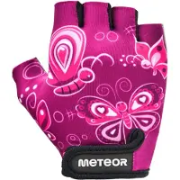 Meteor Kinderhandschoenen XS Vlinders - Fietshandschoenen - Roze, Comfortabel, Ademend