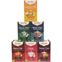 Yogi tea Lucky Chai - Biologische Kruidenthee met Kaneel, Gember en Kardemom voor Een Traditionele en Verwarmende Chai-ervaring - 6 Pakjes x 17 Theezakjes