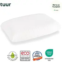 Tuur - Ergonomisch Hoofdkussen 60x70 - 100% Natuurlatex Anti-Allergisch - Nek en Rugondersteuning met Biokatoen en Viscose Hoes - Ademend en Duurzaam Slaapcomfort