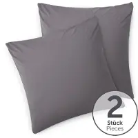Blumtal - Set Van 2 Kussenslopen - Superzachte Premium Jersey Kussenhoes - 100% Katoen - 60 x 60 cm - Grijs