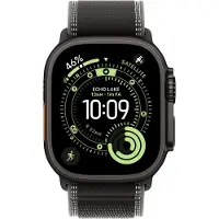 Apple Trail Loop Band voor de Watch | 44/45/46/49 mm - Maat M/L - Charcoal Black / Black Titanium