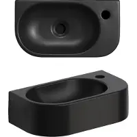 Clou Fontein inbe 7 met kraangat zonder plug 41x22,5x11 cm mat zwart keramiek