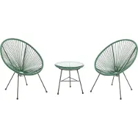 Vente-unique Tuinzithoek van gevlochten harsdraden: twee fauteuils en een tafel - Kaki - ALIOS III van MYLIA