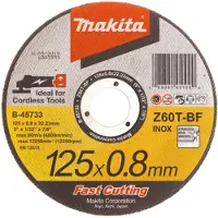 Makita B-45733 Doorslijpschijf - 125 x 22,23 x 0,8mm - RVS - inox