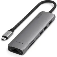 Satechi Usb C 7-in-1 Slim Multiport Adapter met Ethernet Space Grey