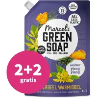 Marcel's Green Soap 2+2 Gratis: Wasmiddel Amber & Ylang Ylang Navulling 1000 Ml