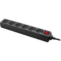 Logilink LPS202B Stekkerdoos met schakelaar Zwart Randaarde stekker 1 stuk(s)
