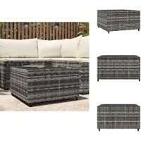 vidaXL Tuinbanktafel, vierkant, grijs, 50x50x30 cm, polyrotan - Tuintafels