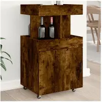 vidaXL Drankkar 50x41x89 cm bewerkt hout gerookt eikenkleurig