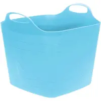 Excellent houseware Flexibele emmer - blauw - 15 liter - kunststof - vierkant - 30 x 29 cm - Wasmanden