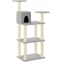 Syfax Kattenkrabpaal met sisal krabpalen 118,5 cm lichtgrijs
