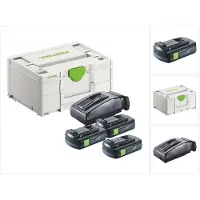Festool energieset 3x BP 18 Li 3,0 C accu 18 V 3,0 Ah / 3000 mAh Li-Ion ( 3x 577658 ) + TCL 6 oplader ( 201135 ) + Systainer
