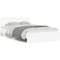 vidaXL Bedframe met hoofdeinde wit 120x200 cm