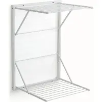 Arredamenti Italia Koral Laccato Bianco - Houten Handdoekrek - Inklapbaar Wanddroogrek - 13m Drooglengte