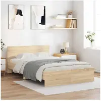 vidaXL Bedframe met hoofdeinde sonoma eikenkleurig 120x200 cm