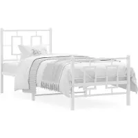vidaXL Bedframe met hoofd- en voeteneinde metaal wit 80x200 cm