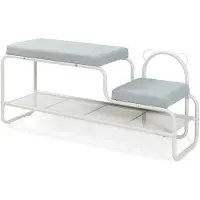En.casa Schoenenbank Jässaatka met kinderkruk 100x32x46 cm grijs []