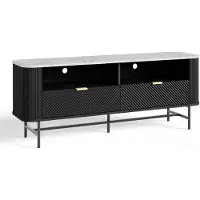 En.casa TV-meubel Olvehok 140x40x55 cm zwart met wit marmerlook []