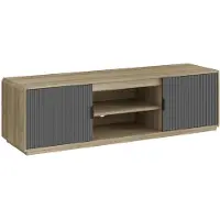 En.casa TV meubel Trömi 150x40x43 cm eikenkleurig en grijs []