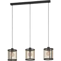 Eglo 3L hanglamp Dellow zwart met goud - Ø 18cm