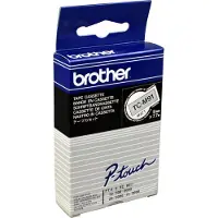 Brother TC-M91 Authentiek Labeltape Zelfklevend Zwart op transparant 9 mm x 7.7m