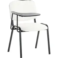 CLP stoel met inklapbaar tafelblad, kunstleer, beklede zitting, wit