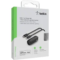 Belkin Autolader met Lightning Kabel 1,2m 18W Power Delivery 3.0 Zwart