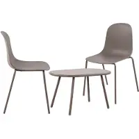 CLP Veldin tuinset - voor de tuin - loungeset - Set van tafel Berea en 2 x stoel Hardin - UV-bestendig - Tuinmeubelen - taupe