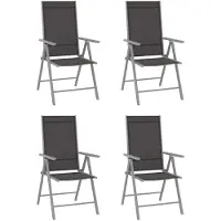 vidaXL Tuinstoelen 4 st inklapbaar textileen zwart