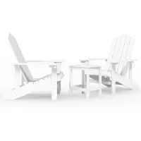 vidaXL Tuinstoelen Adirondack met tafel HDPE wit