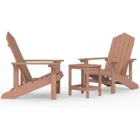 vidaXL Tuinstoelen Adirondack met tafel HDPE bruin