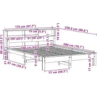 vidaXL Bedframe zonder matras massief grenenhout wasbruin 160x200 cm