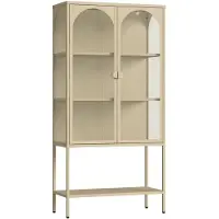 En.casa Vitrinekast Klippestad 160x80x35 cm camel []