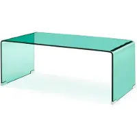 En.casa Salontafel Väsas gehard glas 90x90x35 cm groen []