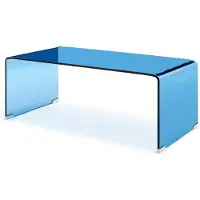 En.casa Salontafel Väsas gehard glas 90x90x35 cm blauw []