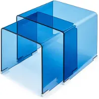 En.casa Bijzettafel Kariengem set van 2 blauw []