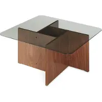 En.casa Salontafel Benexjö 70x70x36 cm rookgrijs en walnootkleurig []