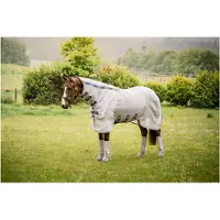 Horseware Vliegendeken Rambo Protector Met Hals Zilver-blauw - 130/183