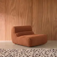 Sweeek Loungestoel, 1 zits fauteuil van chenille stof Terracotta