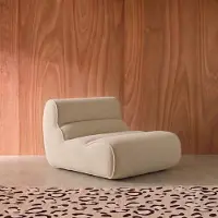 Sweeek Loungestoel, 1 zits fauteuil van chenille stof Crème