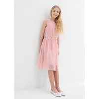 Bonprix Chiffon meisjes jurk met paillettenband maat 140