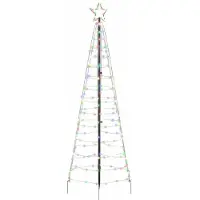vidaXL LED Kerstboom met Grondspikes Meerkleurig 250 cm IJzer