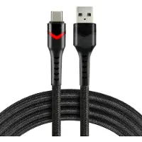 EverActive CBB-2CBR - USB naar USB-C Kabel - 2m - RGB LED - Zwart