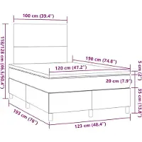 vidaXL Boxspring met matras stof taupe 120x190 cm
