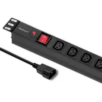 Qoltec 53998 stekkerdoos voor rack 19 | 1U | 10A | PDU | 8x IEC C13 | 2 meter