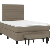 vidaXL Boxspring met matras stof taupe 120x190 cm