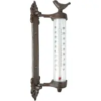 Esschert Design Wandthermometer Vogel Bruin Bruin Metaal