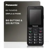 Panasonic Refurbished | KX-TU260EXB 4G Seniorentelefoon met Grote Knoppen en SOS-functie - Zwart, 2,4 inch