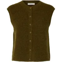 Selected Gebreide bodywarmer 'SLFLulu' olijfgroen